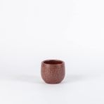 TOPSAN Collita Tombul Kahverengi Granit Desenli Bordo Kaktüs ve Sukulentlik Saksı (Kahverengi-Bordo)