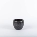 TOPSAN Tamago Beyaz Granit Desenli Siyah Kaktüs ve Sukulentlik Saksı (Beyaz-Siyah)