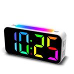 Topski Yatak Odaları için Yüksek Sesli Alarm Saatleri, Ağır Uyuyanlar için Dijital Gece Lambası, Büyük Ekran, Çift Alarm, Erteleme, Çocuklar ve Gençler ve Kızlar için Kısılabilir