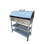 TOPSÖKEN Paslanmaz Bacalı Mangal 40 x 90 İnox Kapaklı Çekmeceli