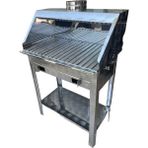 Topsöken Paslanmaz Kömürlü Mangal 28 x 60 cm Bacalı Barbekü