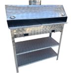 Topsöken Paslanmaz Kömürlü Mangal 40 x 80 Bacalı Kapaklı Barbekü