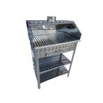 Topsöken Paslanmaz Kömürlü Mangal 40 x 90 Çekmeceli Bacalı Barbekü