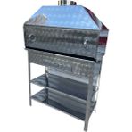 Topsöken Paslanmaz Kömürlü Mangal Dik Bacalı 40 x 90 Kapaklı Barbekü