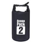 TopSupplier 2L Kayışsız Su Geçirmez Kuru Çanta 500D Ağır Hizmet PVC Çanta Kano Tekne Kano Balıkçılık Rafting Yüzme Kamp Snowboard (2L, Kayışsız Siyah)
