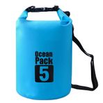 TopSupplier 3L Su Geçirmez Kuru Çanta 500D Kano Tekne Gezisi için Ağır Hizmet PVC Çanta Kano Balık Rafting Yüzme Kampı Snowboard (3L, Açık Mavi)