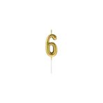 Toptan Bulurum 6 Yaş Gold Rakam Mum Altın Renk Doğum Günü Pasta Mumu Yaş Mumu 12 Cm