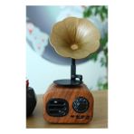 Toptan Bulurum B5 Nostaljik Mini Retro Dizayn Gramafon Radyo USB Aux Bluetooth Radyo - Açık Kahverengi