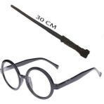 Toptan Bulurum Harry Potter Asası 30 cm ve Siyah Çerçeveli Harry Potter Gözlüğü Seti