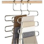 Toptan Pantalon Askısı Metalik Dolap Içi Akıllı Krom Askı Çok Katlı Pantolon Askısı (5 Katlı)