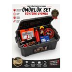 Toptancı Amca 13 Parça Araç Acil Durum Seti Full Paket | İlk Yardım Çantası + Kriko + Takviye Kablosu + Yangın Tüpü + Uyarı Lambası | Oto Güvenlik Seti