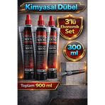 Toptancı Amca Kimyasal Dübel 300 ml 3’lü Set Kimyasal Ankraj – Beton İçin Yüksek Mukavemetli NX10