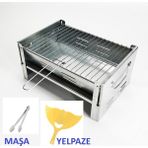 Toptancı Amca Paslanmaz Laptop Mangal Katlanır Mangalyelpaze ve Maşa