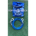 Toptancı Amca Premium Çelik Çekim Halatı 7mm 3.5m | Plastik Kaplı Kancalı Çeki Halatı | Araç Kurtarma Halatı