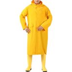 Toptancı Amca Yağmurluk Lüks Kalın Pvc Yağmurluk Çıtçıtlı Yağmurluk Kapşonlu Balıkçı Sarı - 2XL