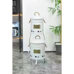 TOPTANFONİ 2 Katlı Metal Sebzelik Metal Plakalı Beyaz PRA-12314474-1997