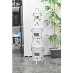 TOPTANFONİ 3 Katlı Metal Sebzelik Metal Plakalı Beyaz PRA-12314477-2236
