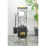 TOPTANFONİ Metal Plakalı Tuvalet Kağıtlığı, Sabunluk Ve Çöp Kova Seti Siyah PRA-12314478-4593