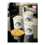 TOPTANFONİ Metal Popcorn Kutusu - Patlamış Mısır Kovası 3 Adet
