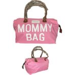 Toptanfoni Mommy Bag Anne Bebek Bakım ve Kadın Çantası Termal Biberonlu Pudra - Pembe - Pudra