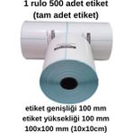 Toptantek 100X100 Lamine Termal Etiket 1 Rulo 500 Adet Kargo Etiketi Dayanıklı Etiket