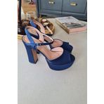Topukla 036 04183 Lacivert Saten Platform Kadın Abiye Ayakkabı