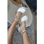 Topukla KADIN PLATFORM ABİYE AYAKKABI 024 21 Gri Saten 39