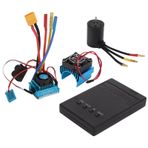 Topyon RC Fırçasız Motor, 3650 2300KV fırçasız motor ve 1/10 1/8 RC Araç Suyu İthalli ve Yüksek Performans için Soğutma Fanı ve Programlama Kartı ile 120A ESC