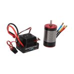 Topyon RC Motor, 3660 3300KV 80A ESC'li Fırçasız Motor Kiti, Yüksek Performans, Su Geçirmez ve Dayanıklılık 1/10 RC Araba Yükseltme