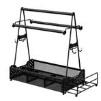 Topyone Grill Caddy, kağıt havlu tutucusu olan taşınabilir Barbekü organizatörü, asılı kancalar ve doku tutucusu, kamp, piknik, açık hava yemekleri için temel ızgara aksesuarları