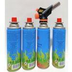 Torç Kartuş Pürmüz Çakmak 220g X 4 Tüp Hediyeli Jet Çakmak Ayarlı Mutfak,El İşçilik Tamir Kamp Ocağı