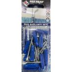 Torex Red Head Duş Bağlantı Seti Vida+Dübel, 1P=24 Adet
