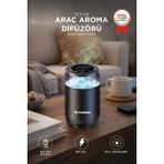 Torima Araç İçi Aroma Difüzörü Hava Nemlendirici Şarjlı Oda ve Araba Kokusu TCF01 Northern Cedar - Siyah