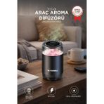 Torima Araç İçi Aroma Difüzörü Hava Nemlendirici Şarjlı Oda ve Araba Kokusu TCF01 Qıngyıng Weıyang - Siyah1