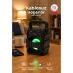 Torima Bluetooth Hoparlör Rgb Işıklı Hafıza Kartı USB ve FM Radyo Destekli Ses Bombası KTS-1057 Siyah