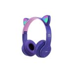 Torima Bluetooth Kulaklık Kulak Üstü Kedi Figürlü Kablosuz Kulaklık P47M Mor