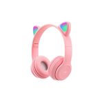 Torima Bluetooth Kulaklık Kulak Üstü Kedi Figürlü Kablosuz Kulaklık P47M Pembe