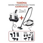 Torima Buharlı Temizleyici Halı ve Koltuk Yıkama Cam Zemin Mutfak Temizleme Buhar Makinesi V22B+CB08C
