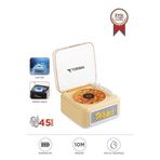 Torima D61 Sarı Mini Nostalji Plak Görünüm Dekor Waves Bluetooth Işıklı Müzik Çalar Saat Tf Kart Aux Özellikli