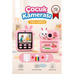 Torima Dijital Fotoğraf Makinesi Çocuk Termal Resim Kağıt Baskılı Yazıcı Kamera Video Makinesi CMR33 Pembe