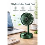 Torima F-06 Yeşil Taşınabilir Şarjlı Mini Fan 5 W Soğutucu Özellikli 3 Kademeli Vantilatör - Renkli