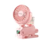 Torima F-14 Pembe Dijital Ekranlı Şarjlı Su Kapasiteli Mini Masa Fan Vantilatör