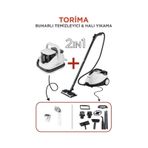 Torima JJB-747 Koltuk ve Halı Yıkama Makinesi + CB-08C Çok Fonksiyonlu Buharlı Temizleyici - Beyaz