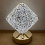 Torima LW-25 Dekoratif Şarjlı Kare Kristal Elmas Masa Lambası Dokunmatik Romantik Akrilik Led Gece Lambası