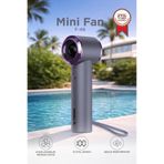 Torima Şarjlı El Vantilatörü Dijital Göstergeli 5 Kademeli Turbo Mini Fan F46 Gri