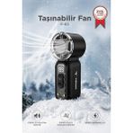 Torima Şarjlı El Vantilatörü F65 3 W Güçlü Sessiz Çalışma Fener Özellikli Taşınabilir Mini Fan Siyah
