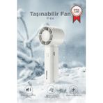 Torima Şarjlı El Vantilatörü Fener Özellikli Taşınabilir Mini Fan F64 Beyaz