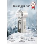 Torima Şarjlı El Vantilatörü Fener Özellikli Taşınabilir Mini Fan F65 Beyaz