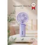 Torima Şarjlı El Vantilatörü Masaüstü Stantlı 3 Kademeli Taşınabilir Mini Fan F57 Mor