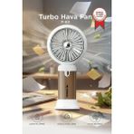 Torima Şarjlı El Vantilatörü Turbo Hava Akışlı 6 Kademeli Taşınabilir Masa Fanı F63 Bej
